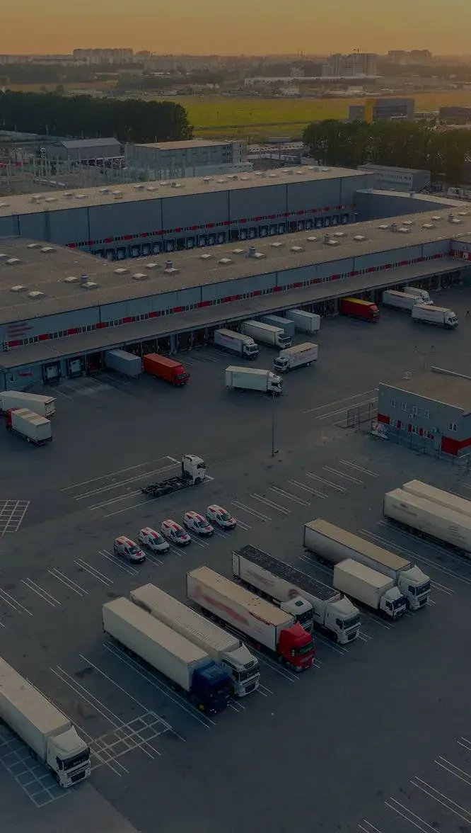 top view of trucks parked-overlay